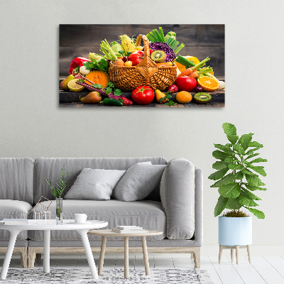 Quadro stampa su tela Cesto di frutta e verdura