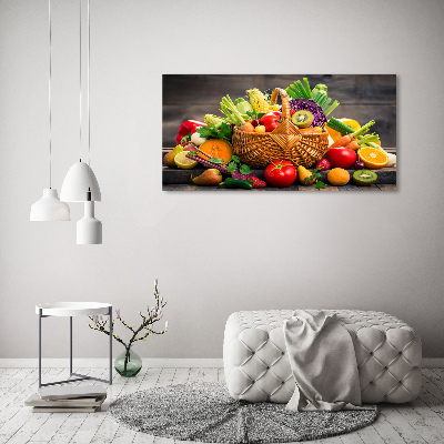 Quadro stampa su tela Cesto di frutta e verdura