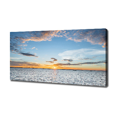 Foto quadro su tela Crepuscolo in riva al mare