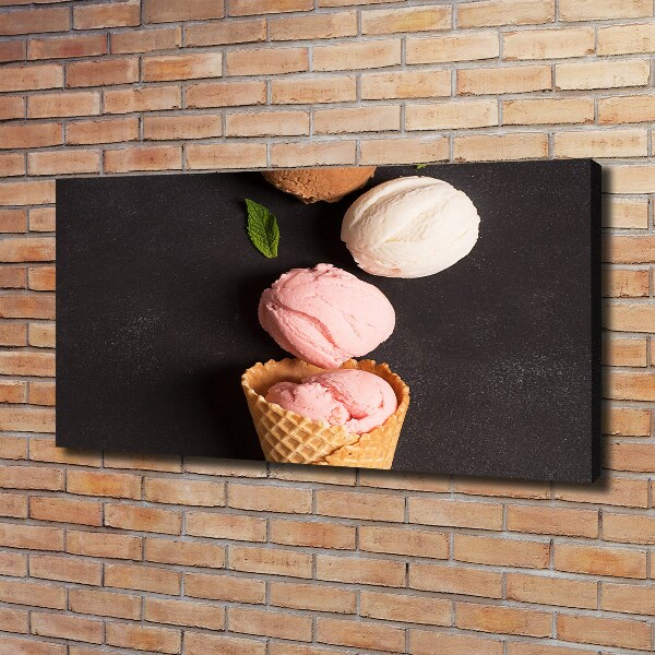 Foto quadro su tela Gelato in un cono di cialda
