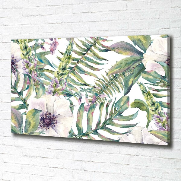 Quadro su tela Felci e fiori