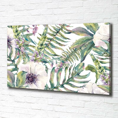 Quadro su tela Felci e fiori