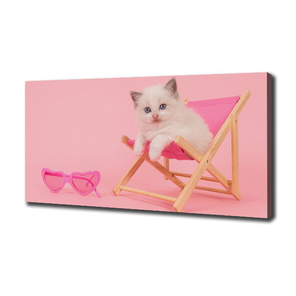 Quadro su tela Gatto su una sdraio