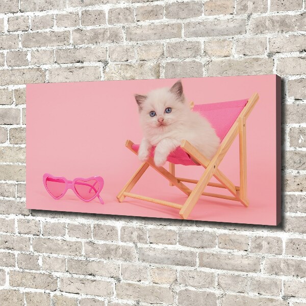 Quadro su tela Gatto su una sdraio