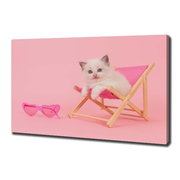 Quadro su tela Gatto su una sdraio