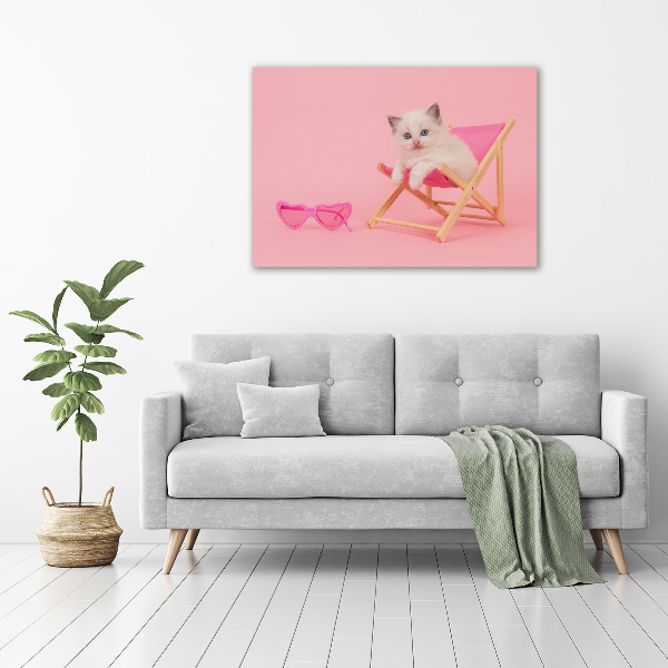 Quadro su tela Gatto su una sdraio