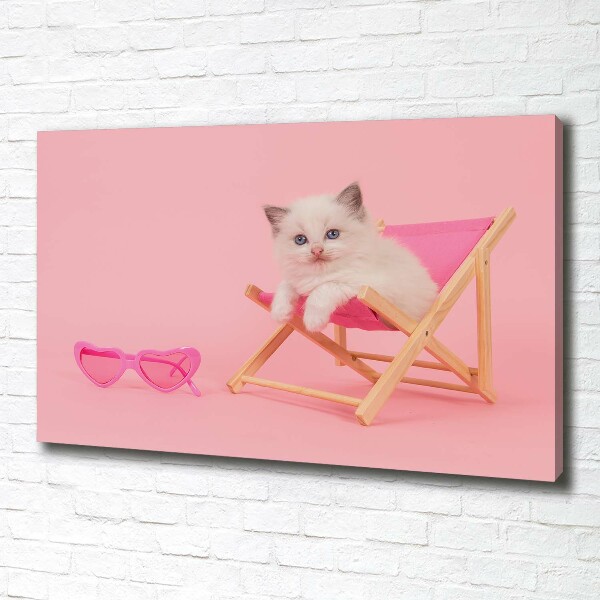 Quadro su tela Gatto su una sdraio