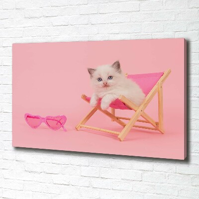 Quadro su tela Gatto su una sdraio