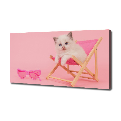 Quadro su tela Gatto su una sdraio