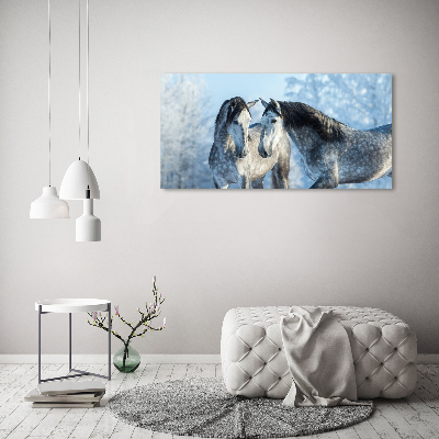 Foto quadro su tela Cavalli grigi in inverno