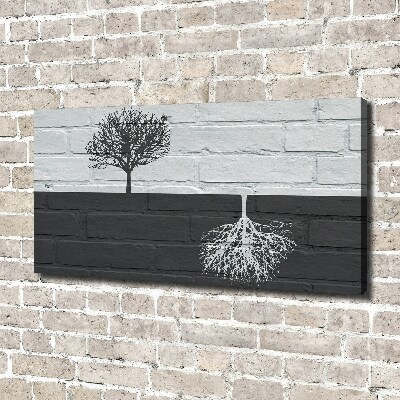 Foto quadro su tela Alberi sul muro