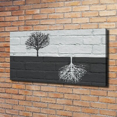 Foto quadro su tela Alberi sul muro