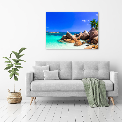 Quadro stampa su tela Spiaggia delle Seychelles