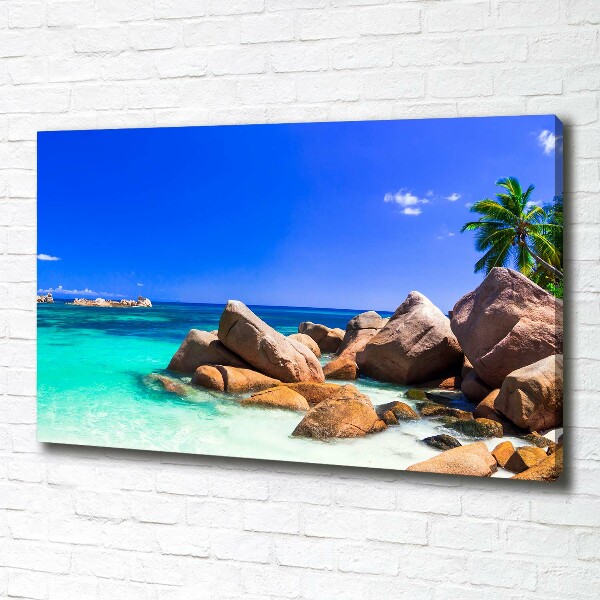 Quadro stampa su tela Spiaggia delle Seychelles