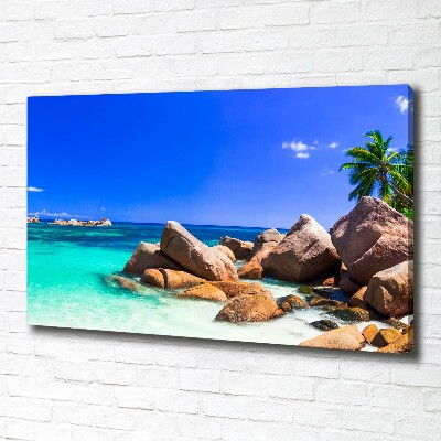 Quadro stampa su tela Spiaggia delle Seychelles