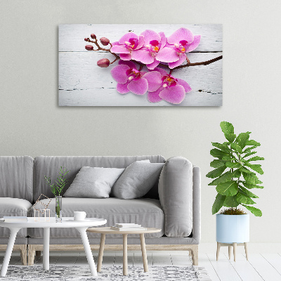 Quadro su tela Orchidea su legno