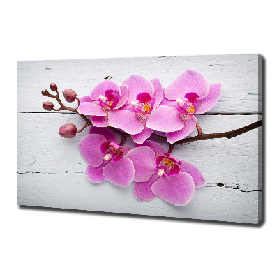 Quadro su tela Orchidea su legno