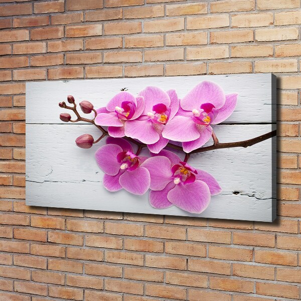 Quadro su tela Orchidea su legno