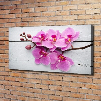 Quadro su tela Orchidea su legno