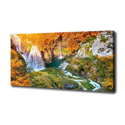 Quadro su tela Cascata in autunno