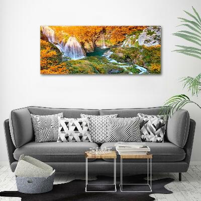 Quadro su tela Cascata in autunno