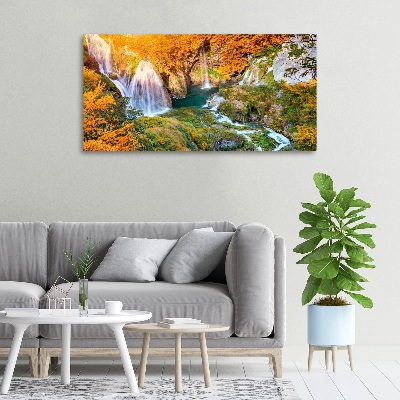 Quadro su tela Cascata in autunno