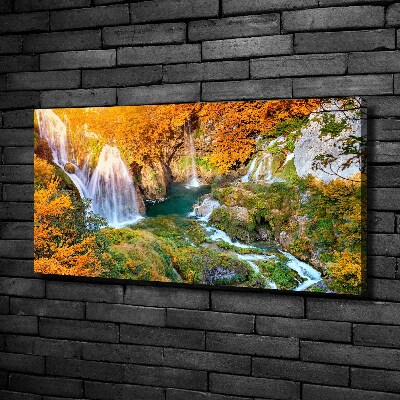Quadro su tela Cascata in autunno