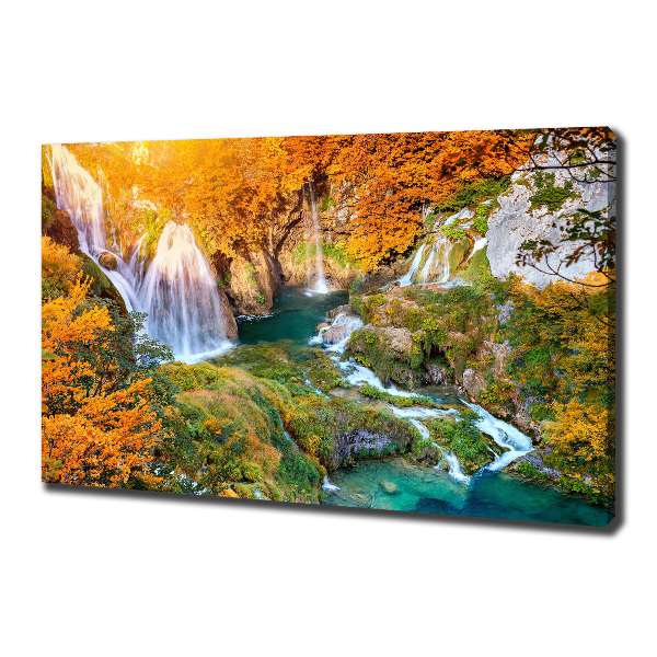 Quadro su tela Cascata in autunno
