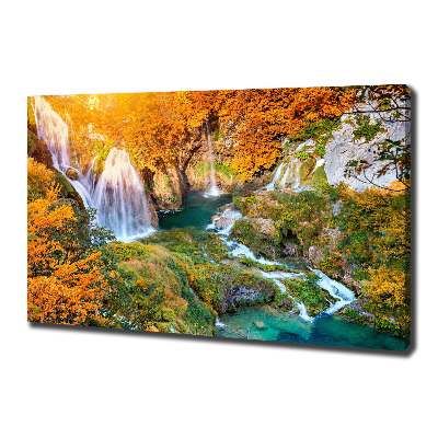 Quadro su tela Cascata in autunno