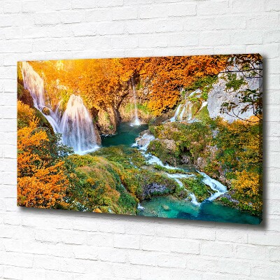 Quadro su tela Cascata in autunno