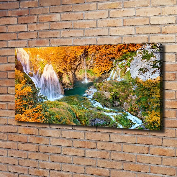 Quadro su tela Cascata in autunno