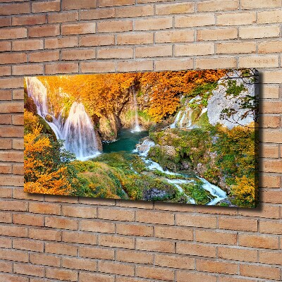 Quadro su tela Cascata in autunno