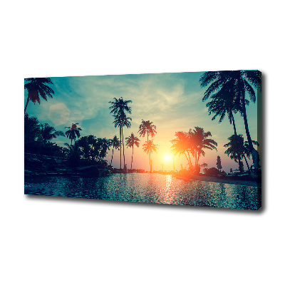 Foto quadro su tela Tramonto di Palme