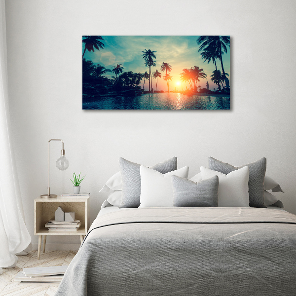 Foto quadro su tela Tramonto di Palme