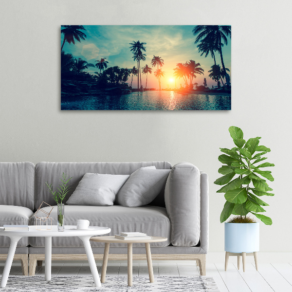 Foto quadro su tela Tramonto di Palme
