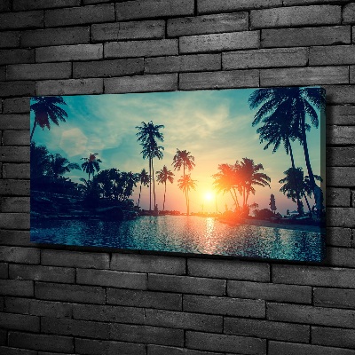 Foto quadro su tela Tramonto di Palme