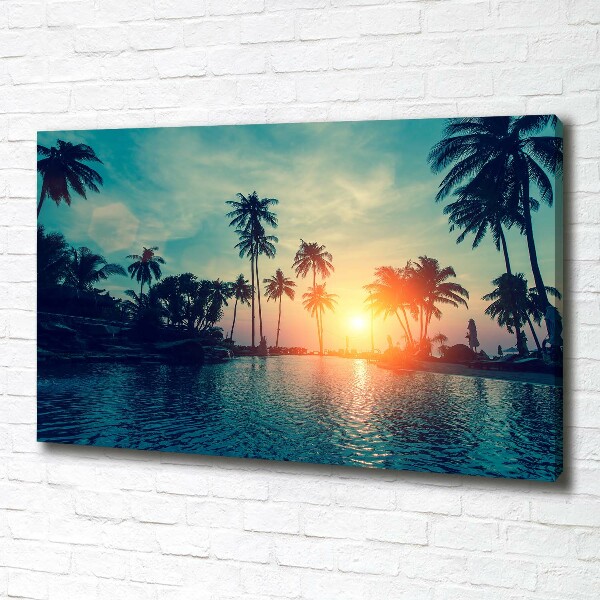 Foto quadro su tela Tramonto di Palme