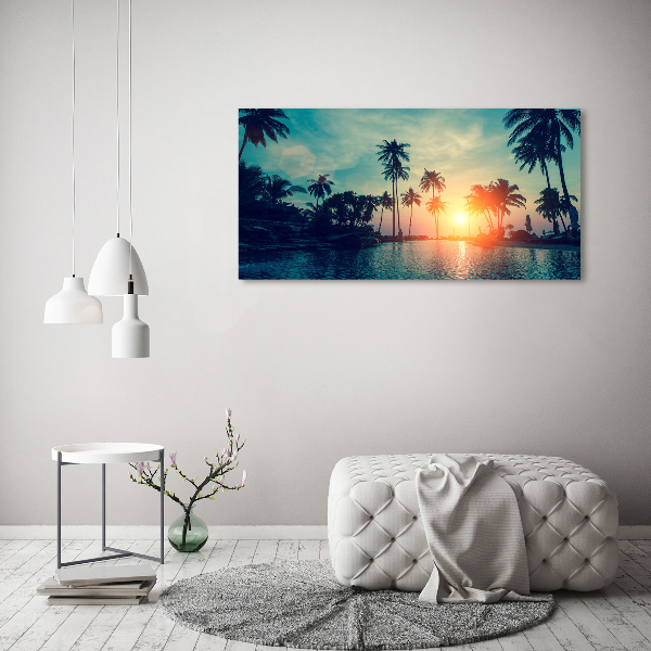 Foto quadro su tela Tramonto di Palme