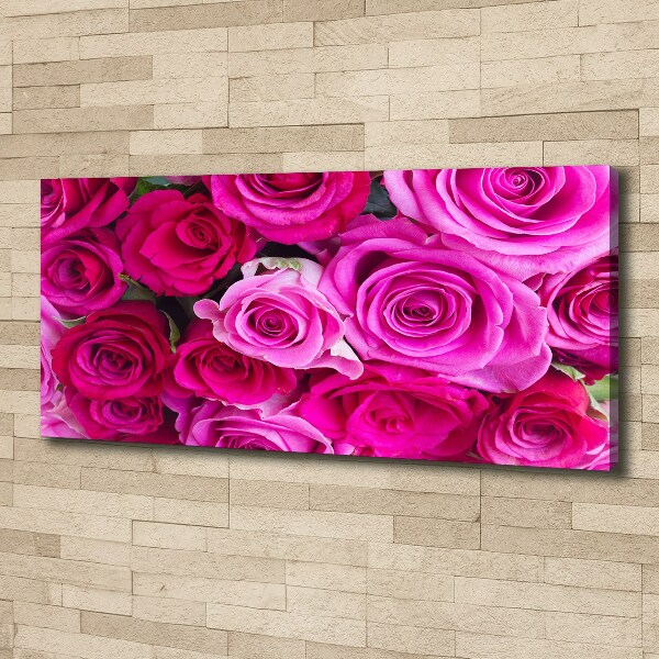 Quadro stampa su tela Bouquet di rose rosa