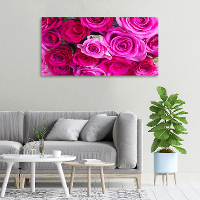 Quadro stampa su tela Bouquet di rose rosa