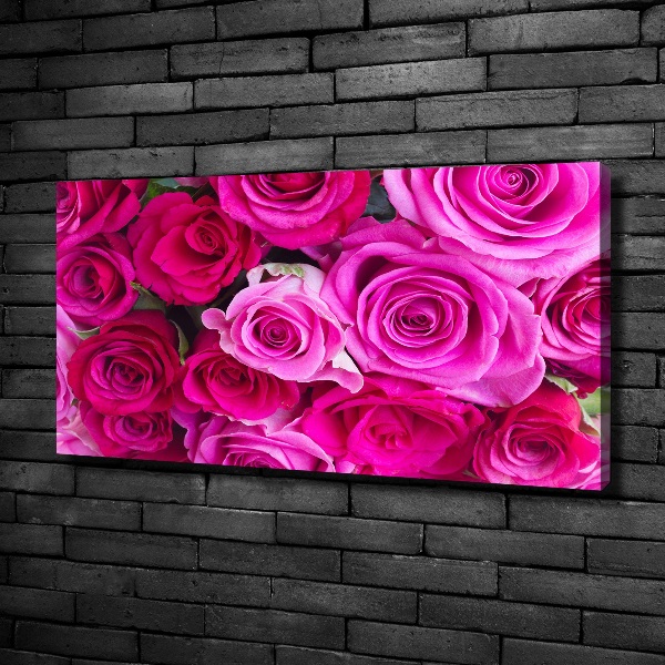 Quadro stampa su tela Bouquet di rose rosa
