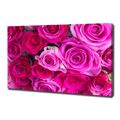 Quadro stampa su tela Bouquet di rose rosa