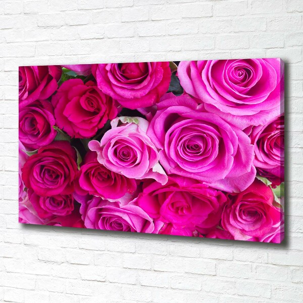 Quadro stampa su tela Bouquet di rose rosa