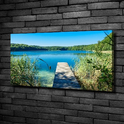 Quadro stampa su tela Molo sul lago