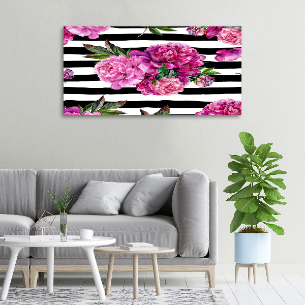Foto quadro su tela Peonie rosa