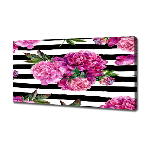Foto quadro su tela Peonie rosa