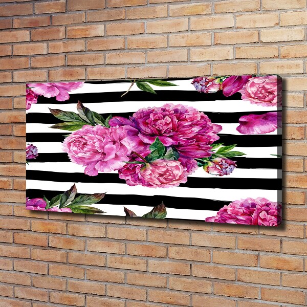 Foto quadro su tela Peonie rosa