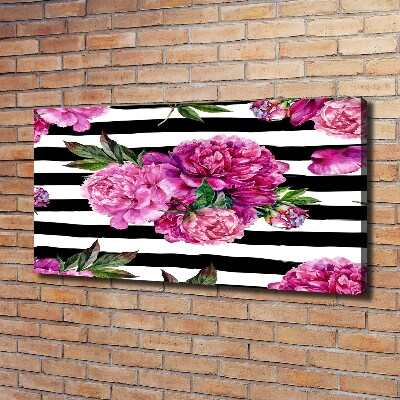 Foto quadro su tela Peonie rosa