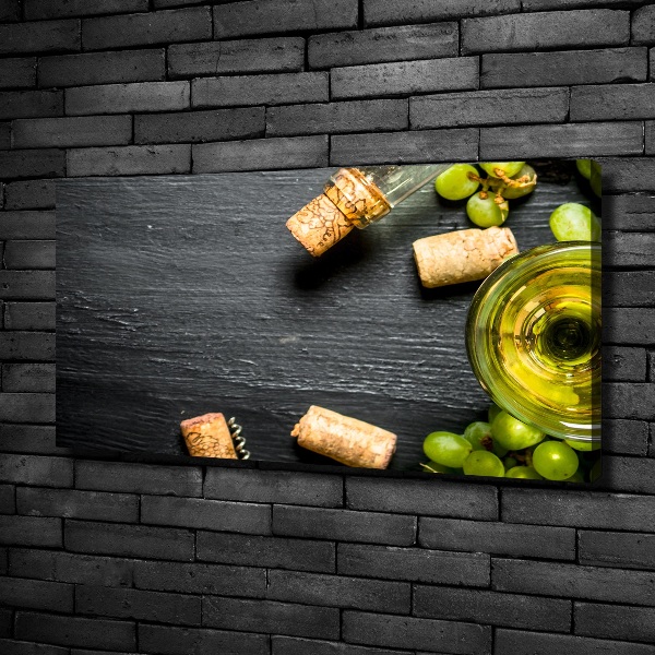 Quadro stampa su tela Vino bianco e frutta