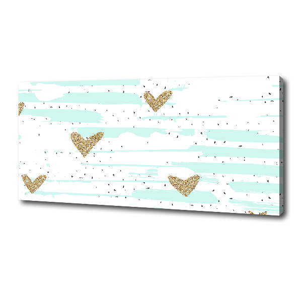 Quadro stampa su tela Sfondo con cuori d'oro